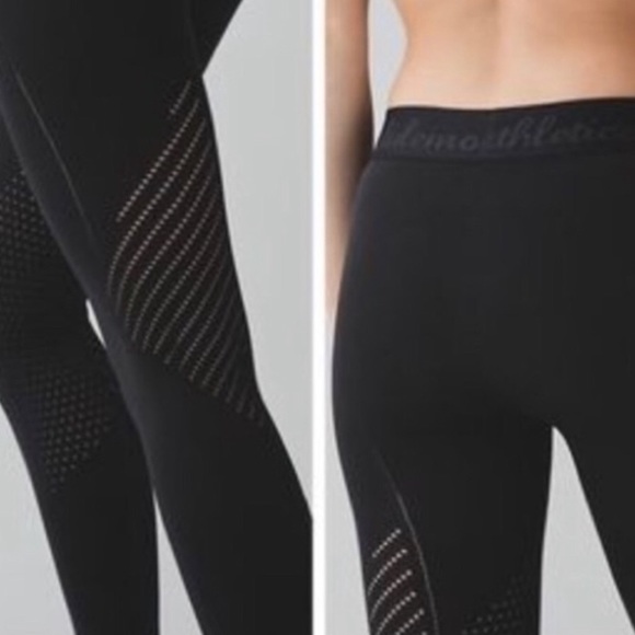 EUC Black Lululemon size 2 Rare Time Wrap Tights - Picture 3 of 8